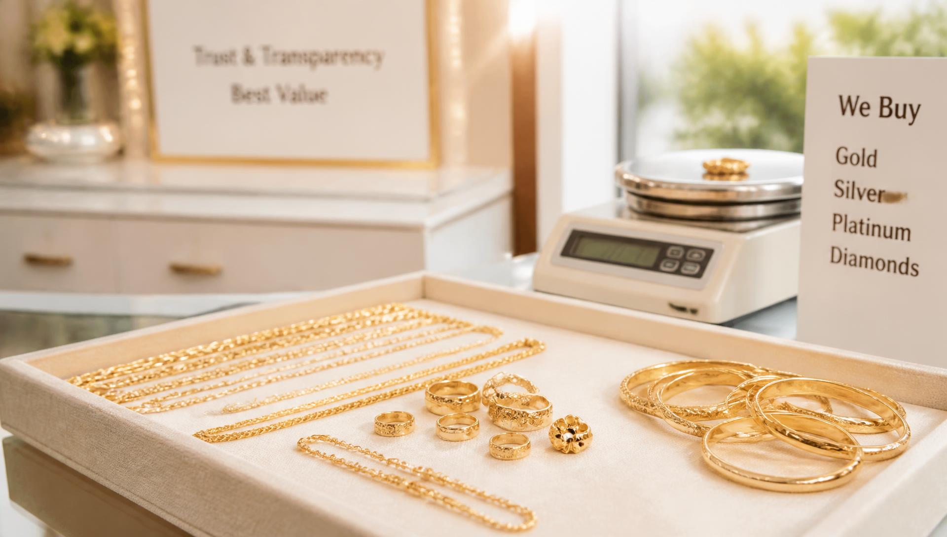 Gold jewellery on the AGN counter in North York
