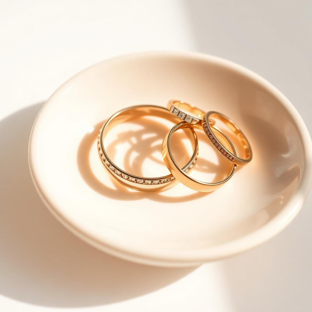 Gold rings and chains sorted into trays by karat before weighing